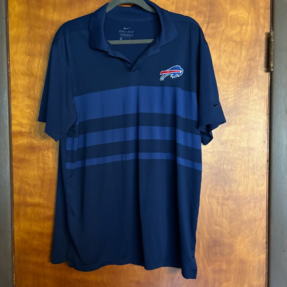 Buffalo Bills NFL Football Shirt Sz Adult L Nike Dri Fit Golf Polo